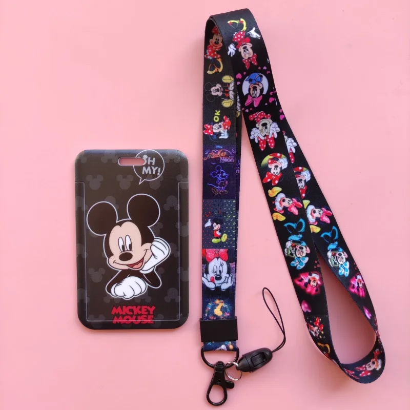 Disney Mickey Mouse ID Card Case Neck Strap Women's Business Employee Case Badge Holder Student Lanyard Name Card Cover 4