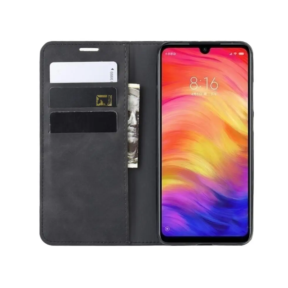 Для Xiaomi Redmi Note 7S 7 Pro Расширенный удобный на ощупь двойной Магнитный флип-чехол с отделениями для карт с подставкой кожаный чехол-кошелек