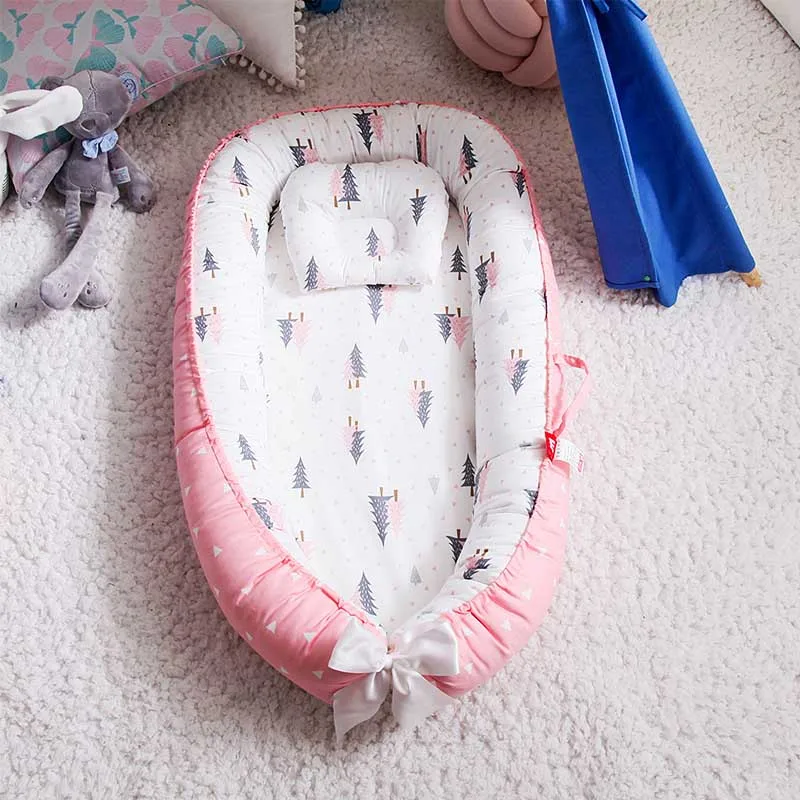 Складное детское гнездо Многофункциональная портативная кроватка для путешествий детская хлопковая Колыбель для новорожденных люлька бампер