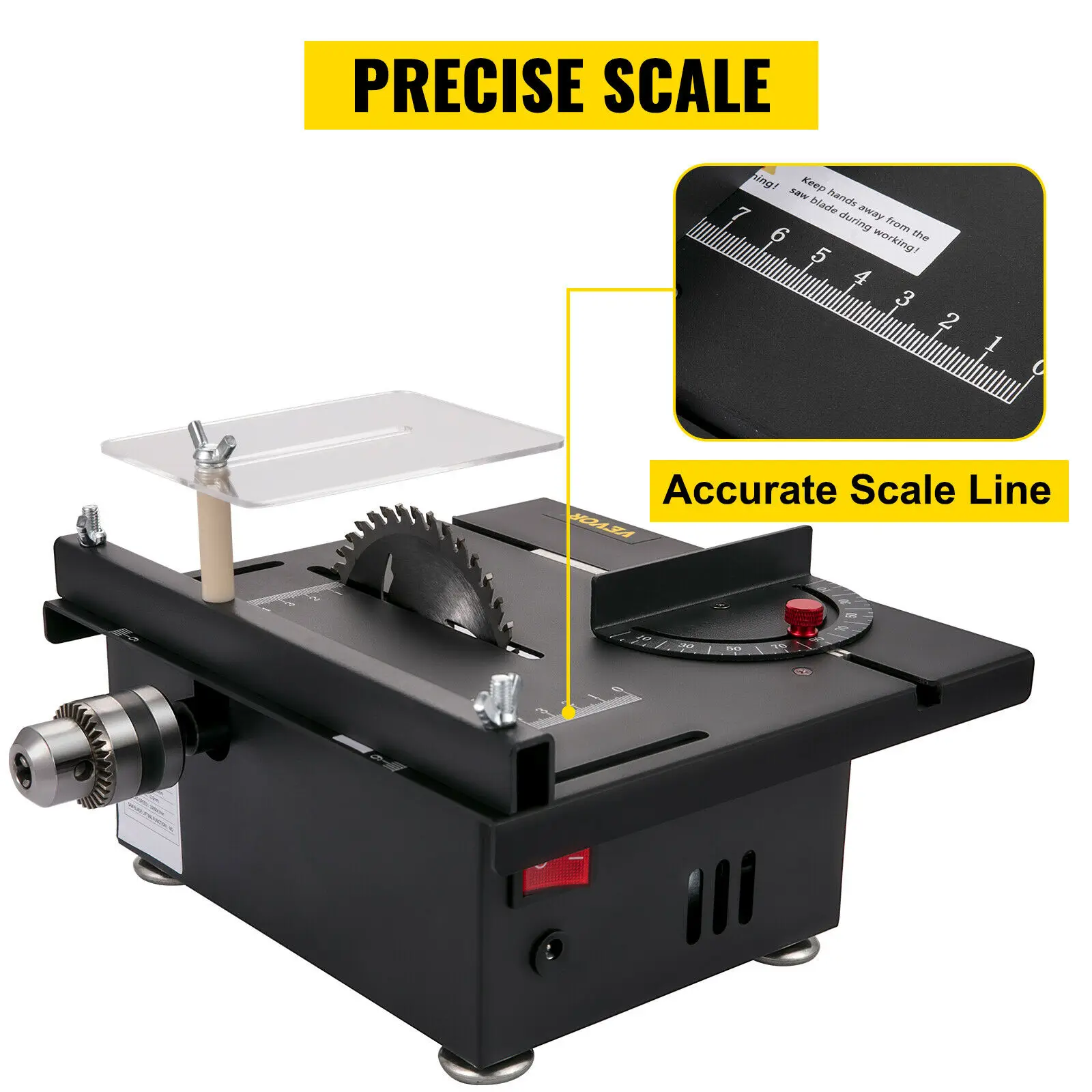 Mini Table Saw Woodworking Polish Cutting Tool Bench Saw Machine 10000RPM