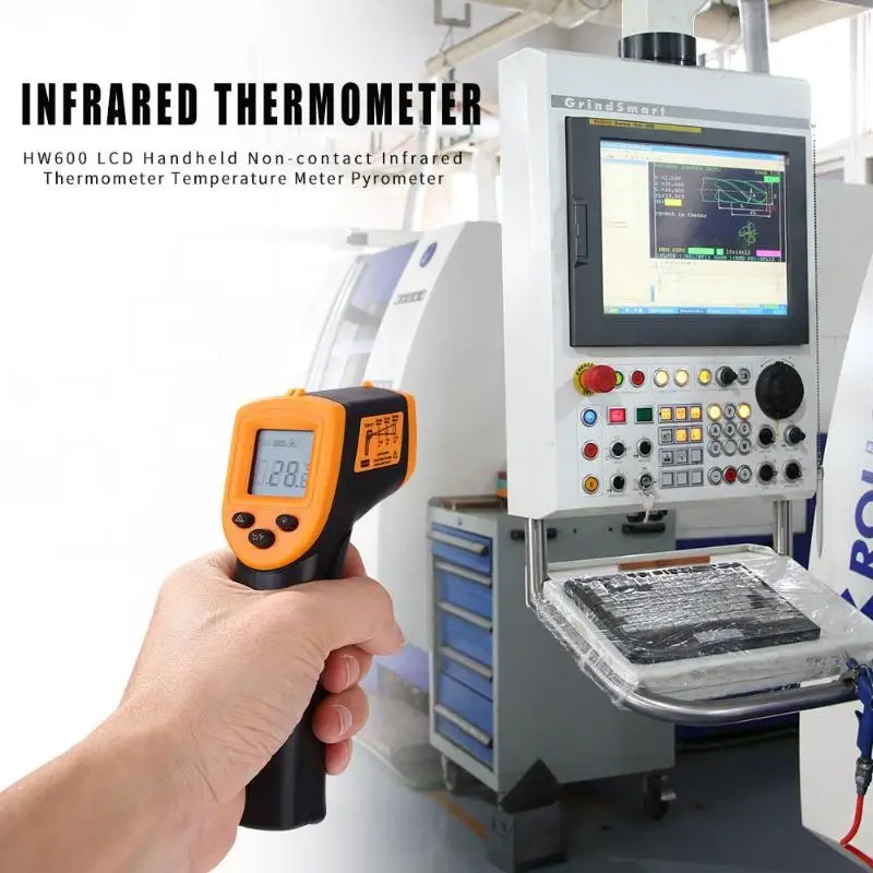 HW600 инфракрасный Температура ЖК-дисплей Цвет Экран дисплея абс ручной 2 х ААА Батарея прочный практичный Бесконтактный измеритель пирометр