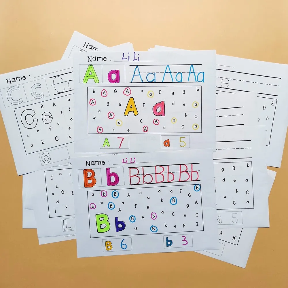 Educational Toys for Children A-Z Wooksheet Classroom Decoration Learn English Books Color Painting Exercise Book Learning Toys