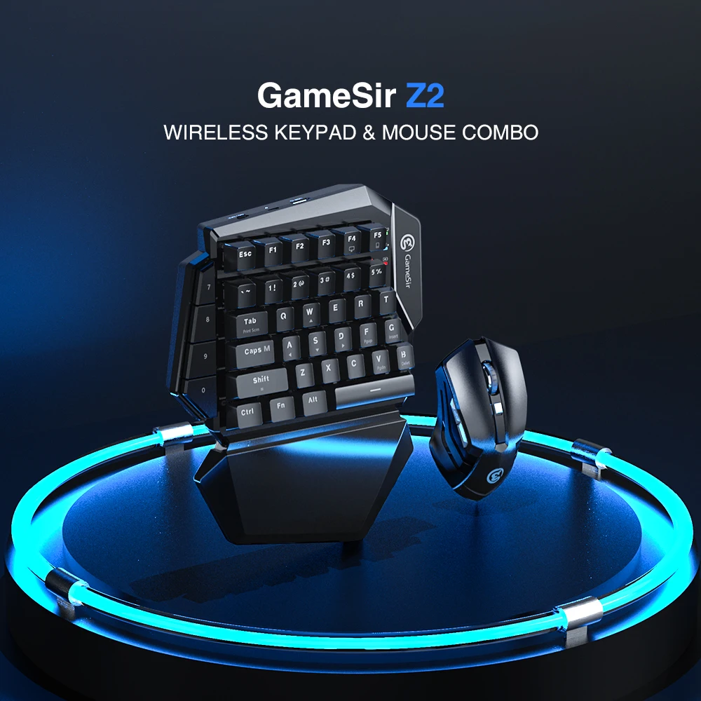GameSir Z2 игровая беспроводная клавиатура и мышь Combo 2,4 ГГц механическая клавиатура с одной рукой с 4 силиконовыми клавишами