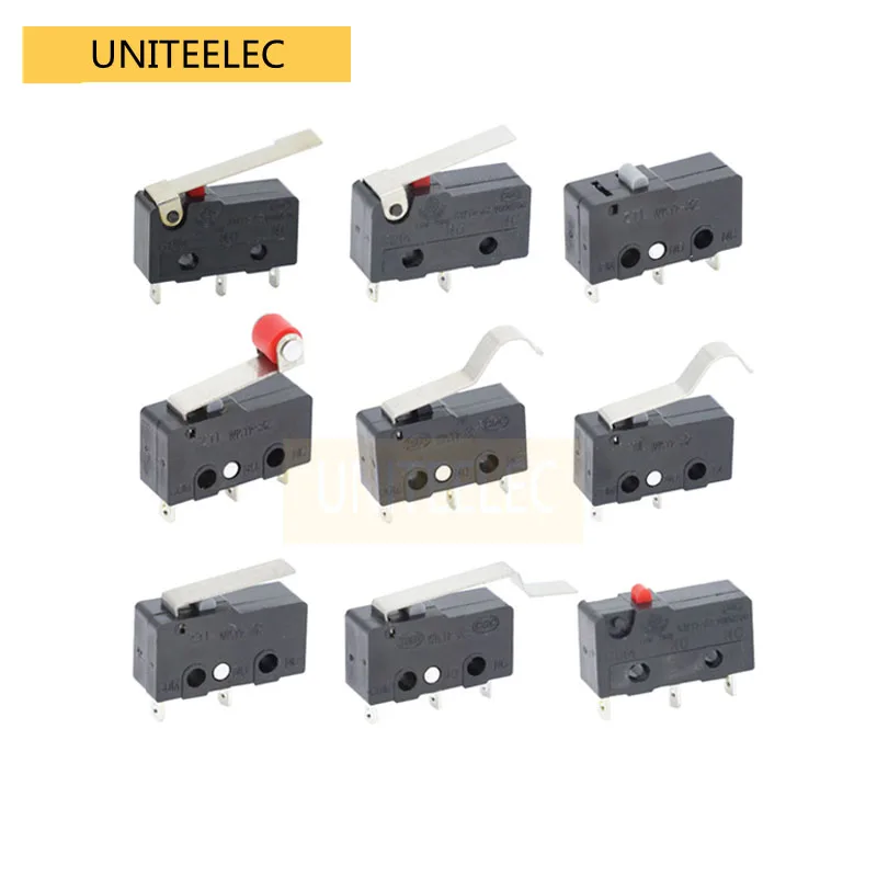 

10 PCS Micro Switch 2/3Pin NO/NC Mini Limit Switch 5A 250VAC KW11-3Z Roller Arc lever Snap Action Push Micro switches