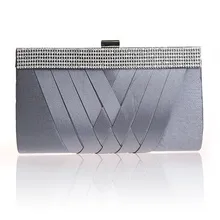 Женская шелковая вечерняя сумка, Модный свадебный сатиновый Сумочка, вечерние сумочки, красный, черный, розовый, цвет шампанского, дневной клатч WY21