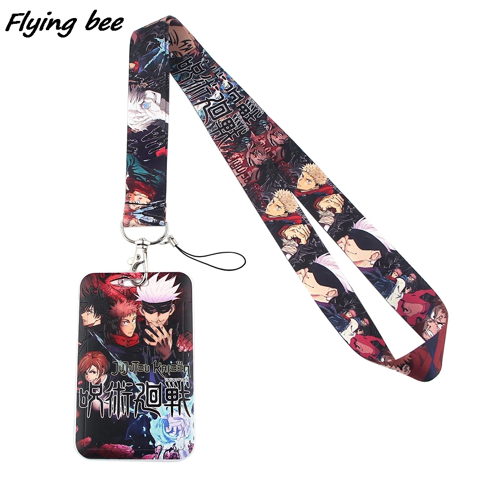 Flyingbee X1353 The Battle Of Spells Anime Cartoon Card Holder ID Holder Bus Card Holder Staff Card With Lanyard