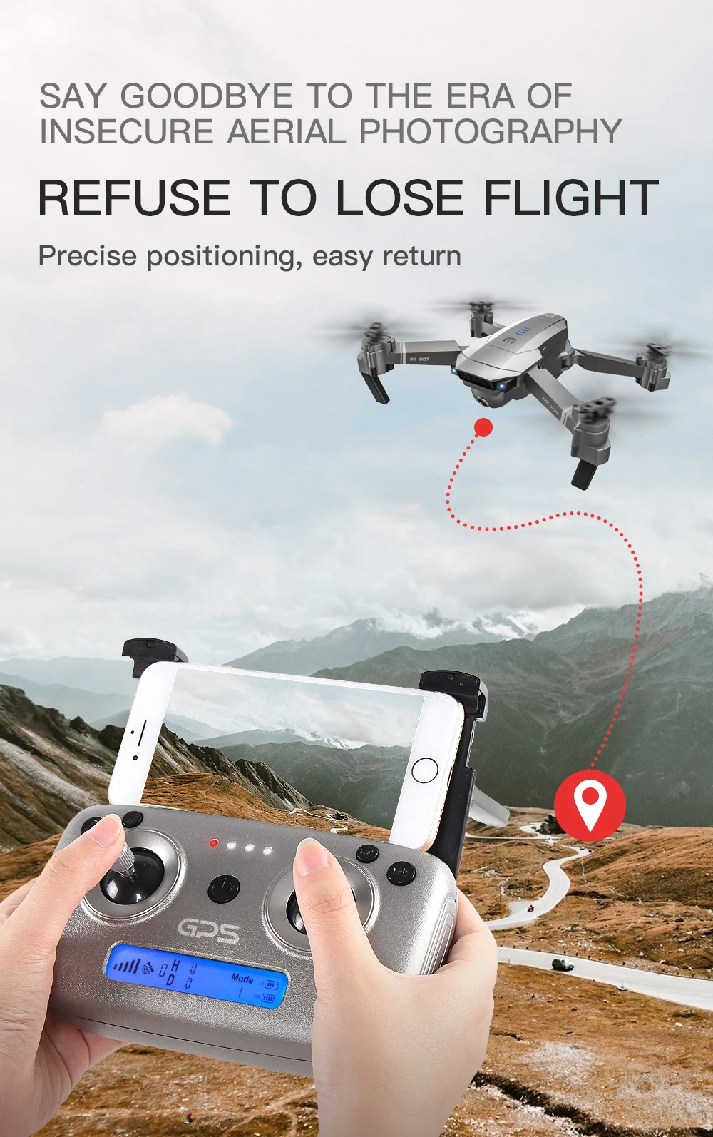 SG907 Профессиональный беспилотник 4K HD Двойная камера gps Смарт следить за широким углом анти-встряхивание 5G wifi FPV RC Квадрокоптер складной 50X зум 18 минут время полета 500 метров длинное расстояние дистанционно