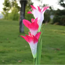 Горячая 2 шт. Водонепроницаемый 3 искусственная лилия цветы газон Солнечный свет сад открытый светодиодный NDS66