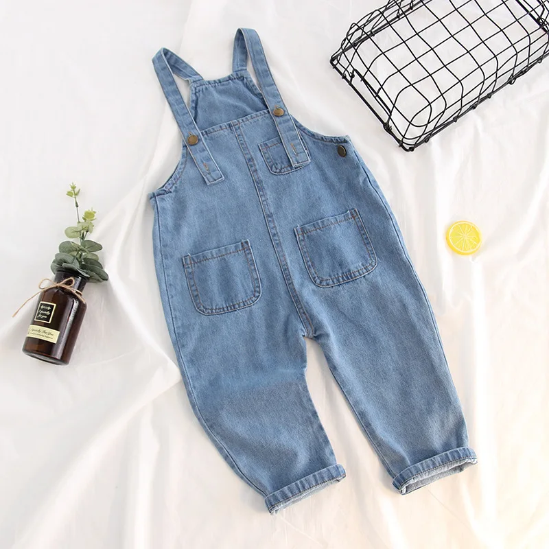 

Foreign Trade Suspender Pants on Behalf of 2019 Spring And Summer Korean-style Men And Women Children behind Pocket INS Hot Sell