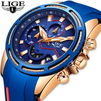 

LIGE Fashion Mens Watches Top Brand Luxury Multi-function dial Sports Watch Men Date Waterproof Quartz Clock Relogio Masculino