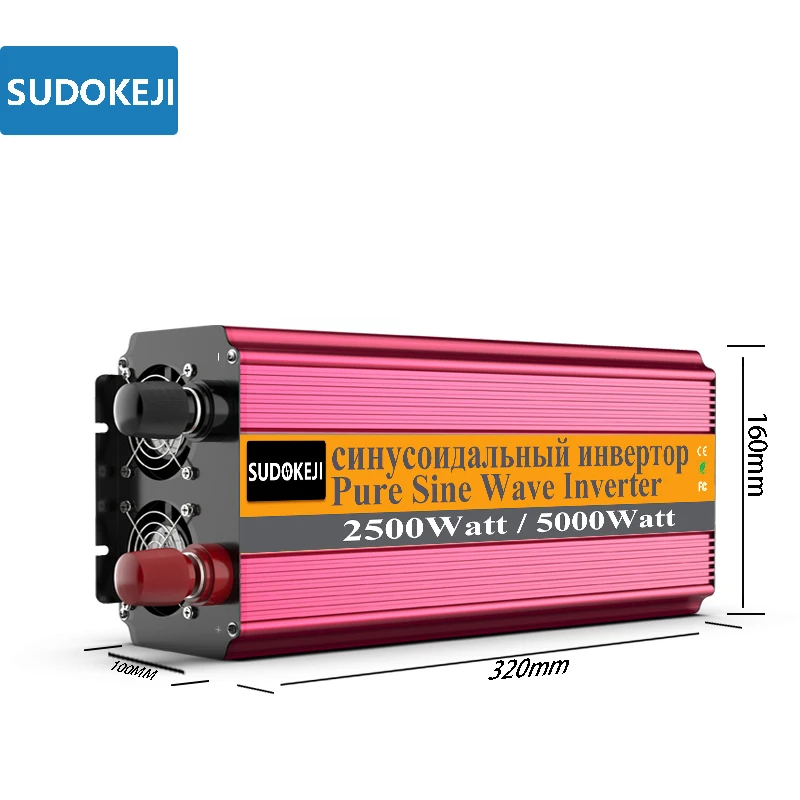 Солнечный инвертор DC12V 24V постоянного тока до AC220V 2500W 5000 Вт пиковый Универсальный Напряжение конвертер TransformerHome инвертор автомобиля