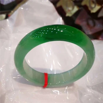 

Natural Burmese Jadeite 54-64mm Ice Green Two-tone Bracelet Elegant Princess Jewelry Best Gift Present