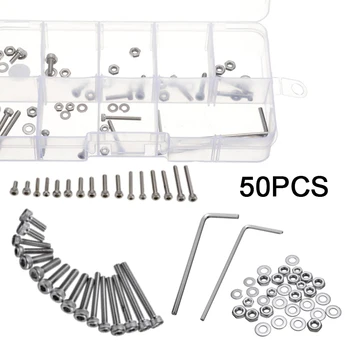 

50PCS Universal Turntable Headshell Cartridge Mounting Kit Stainless Steel Bolts Screws Nuts Set