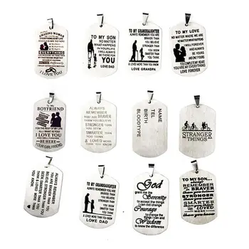 

12Pc Dad Mom to My Son Daughter I Want You to Believe Stainless Steel Pendant Dog Tag Military Air Force Pendant Jewelry