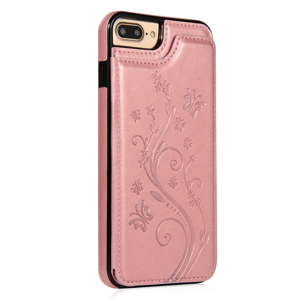 Тиснение чехол для iPhone 7 8 6 6s Plus X Xs Xr Xs Max 5 5S SE 5SE искусственная кожа задняя крышка откидная подставка, гнездо для карточек кошелек Чехол