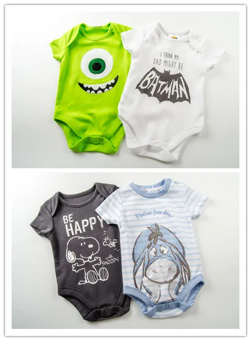 

Europe And America Men And Treasure Summer Pure Cotton Short Sleeve Triangle Crawling Clothes Infant Onesie Newborns Romper
