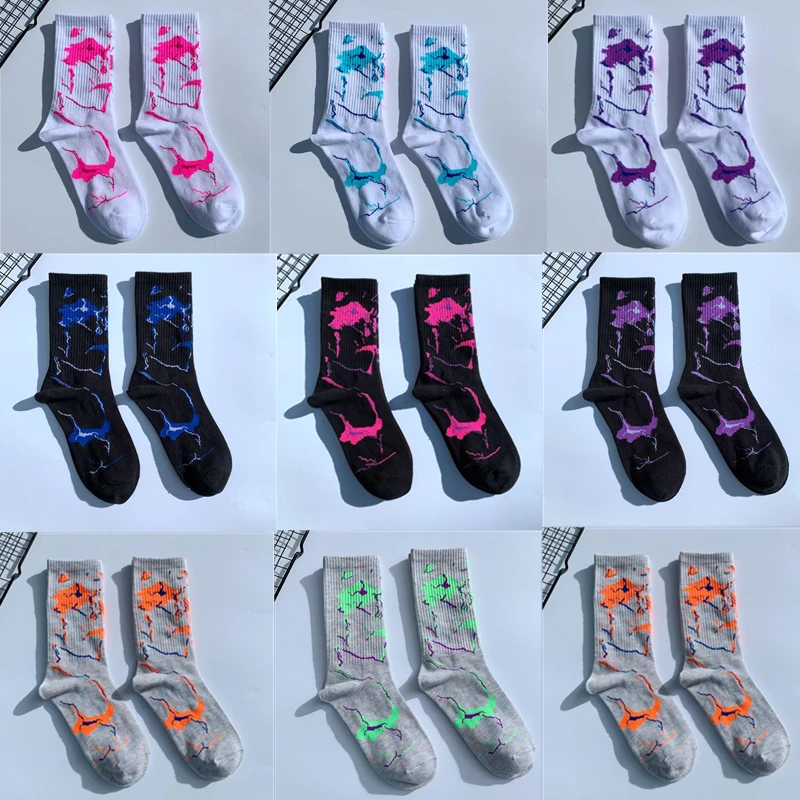 4 pairs/lot street fashion men creative art tie-dye socks high quality fun camouflage unisex hip-hop skateboard socks
