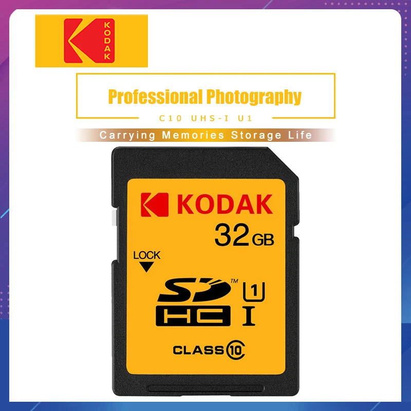 Kodak SD карта 16 Гб оперативной памяти, 32 Гб встроенной памяти, слот для карт памяти class10 высокая скорость карты памяти sd для Full HD цифровой