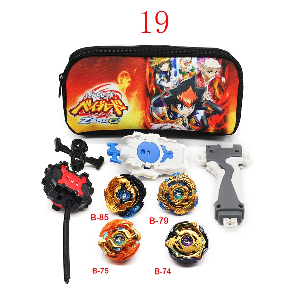 20 Стиль Beyblade Burst Launcher Bey Blade сумка Beyblade Топ игрушки спиннинг гироскоп металлический для 4d мальчика и девочки подарок - Цвет: A19 With Launcher