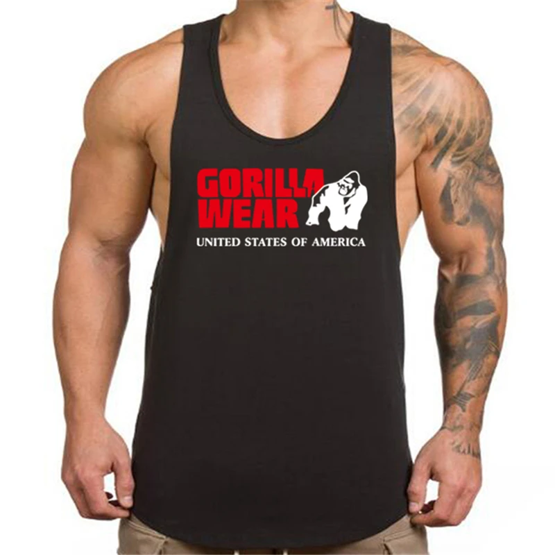 

Gorilla Wear Stylish Cotton Sleeveless Vest Male Fitness Muscle Shirt Male Undershirt Gym Bodybuilding Fitness Vest Fitness Male