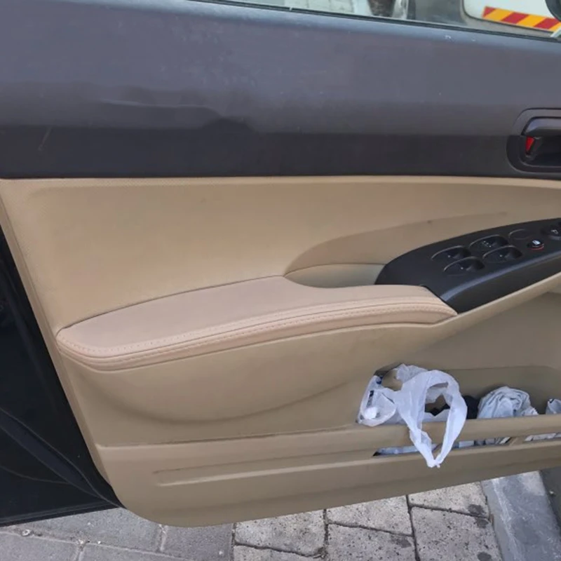Для Honda Civic 8Th Gen 2006-2011 2 шт Автомобильная дверь подлокотник панель микрофибра кожаный чехол отделка