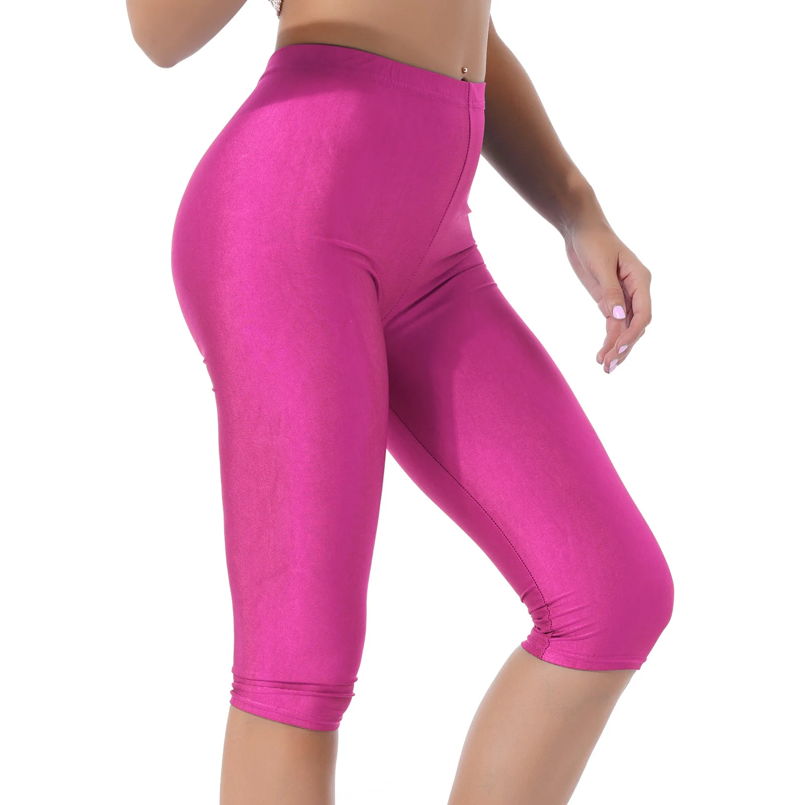 Women Girls Capri Leggings Sexy Stretch Comfartable Dance Club causal