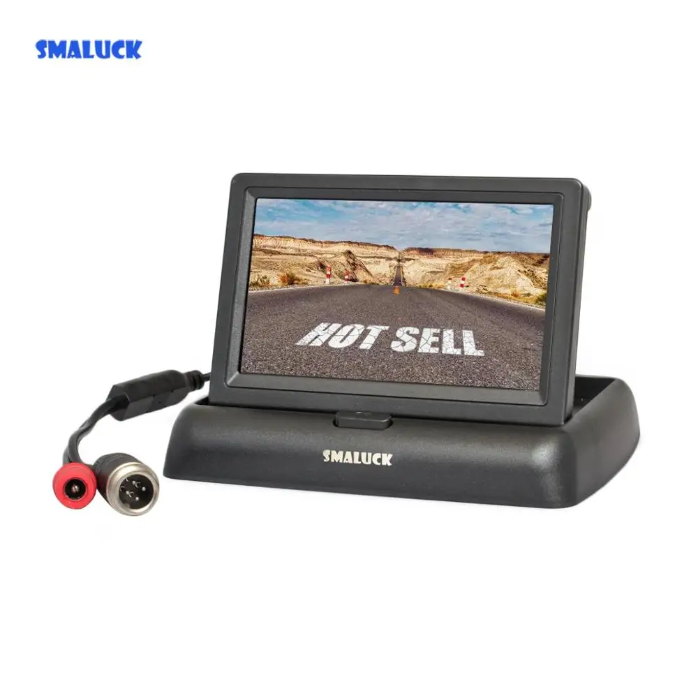 SMALUCK DC12V 24V 4PIN 4 3 дюймов складной TFT LCD Реверсивный фотоэлемент для автомобиля