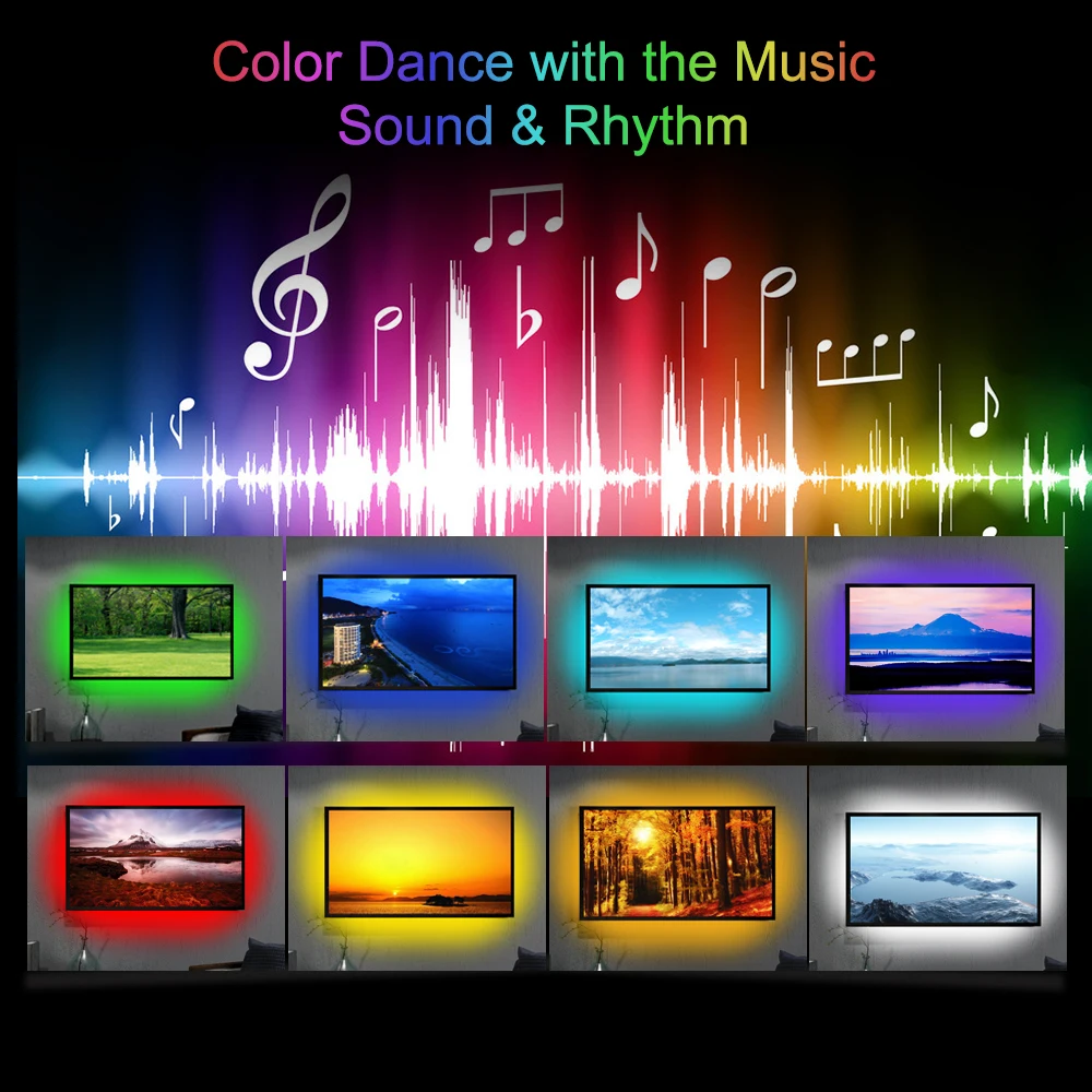 Светодиодная лента для синхронизации музыки USB RGB 5050 гибкая светодиодная ИК