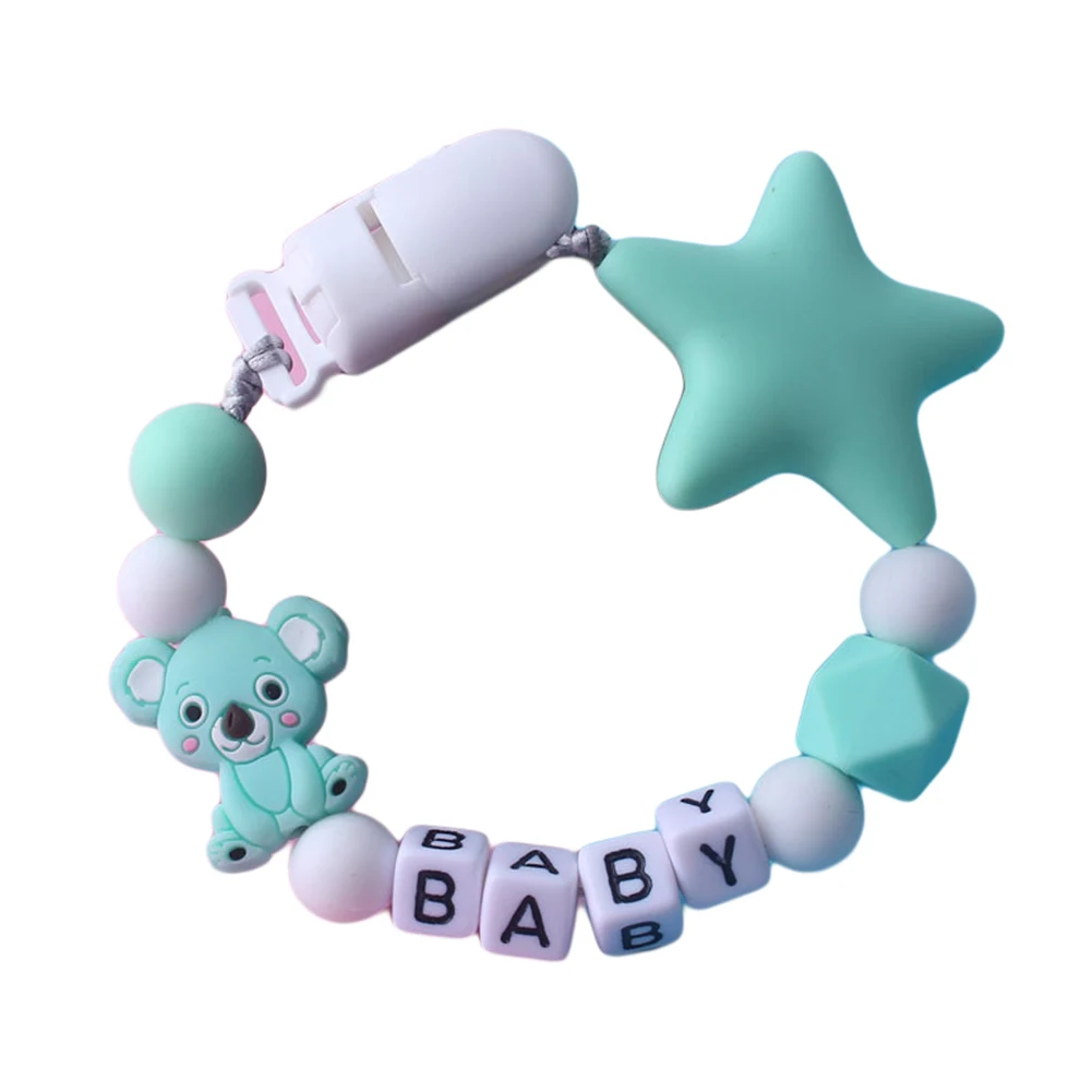 Силиконовый браслет для прорезывающихся зубов Соска-пустышка Koala Star Beads
