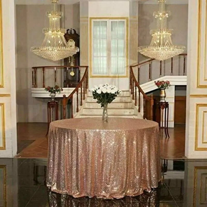 FAROOT Блестящий глиттер с блестками Tischdecke Обложка Runde Hochzeit украшение для вечеринки