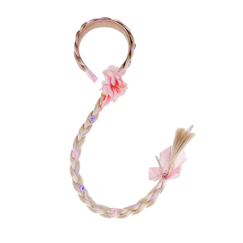 Little Girls Elsa White Wig Kids Halloween Cosplay Anna Rapunzel Crown Wand Braid Princess Accessories Chidren's Birthday Gift 19