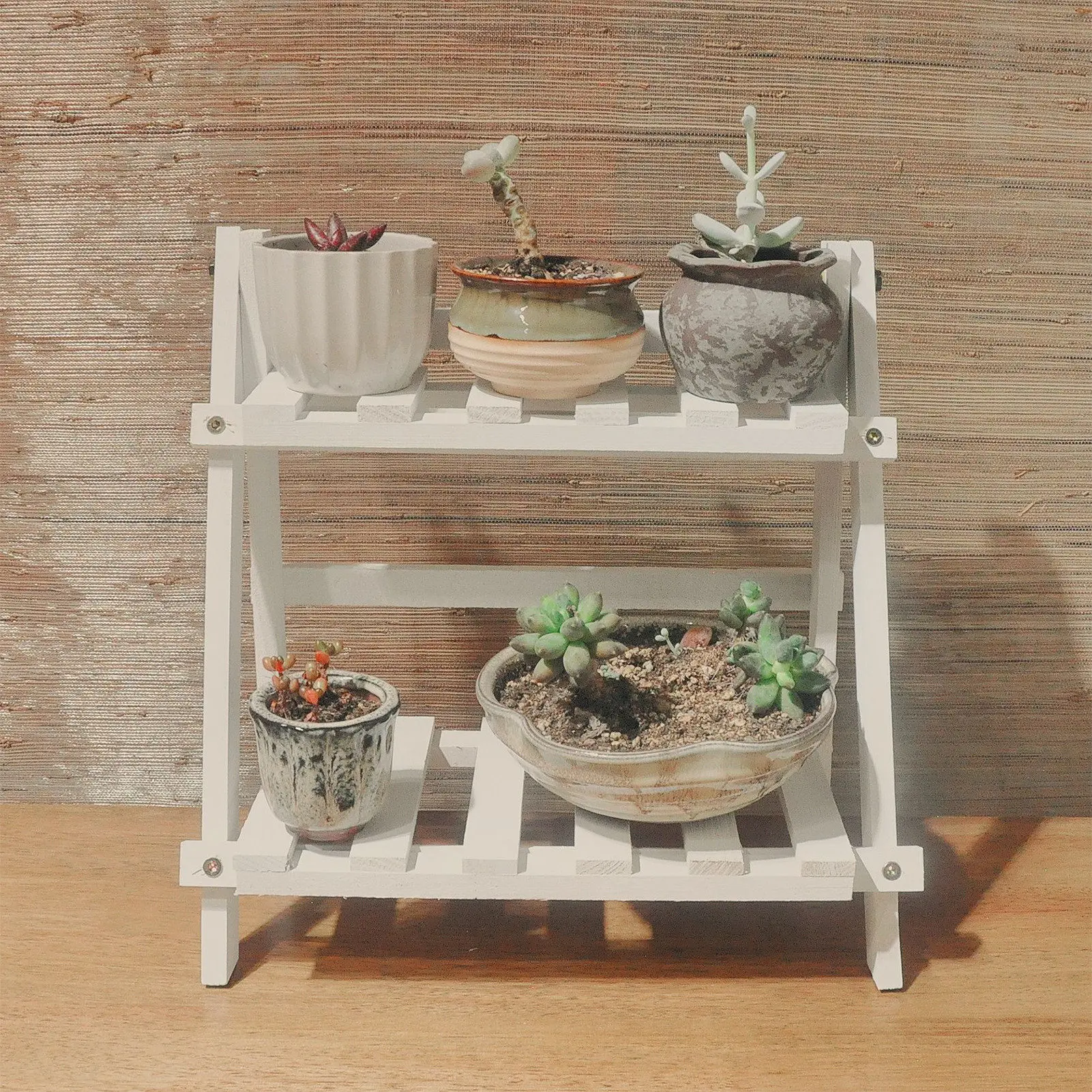 2-Tier Multif Houten Plant Stand Bloempot Display Rack Stand Plank Duurzaam Opslag Bonsai Organizer Rack Voor Thuis tuin Decor