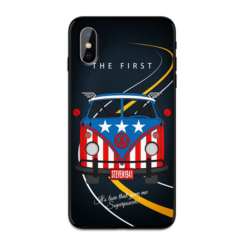 Ретро marvel супергерой vw роскошный черный чехол для samsung Galaxy S7 Edge S8 S9 S10 PLUS NOTE 8 9 M10 20 30 Чехол - Цвет: 1