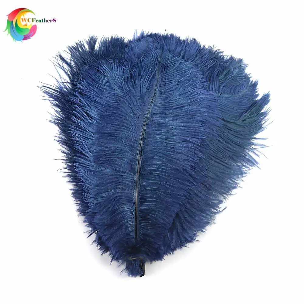 10 шт./лот, высокое качество, окрашенные перья страуса, 10-12 дюймов, белое перо, украшение для свадебной вечеринки - Color: NAVY