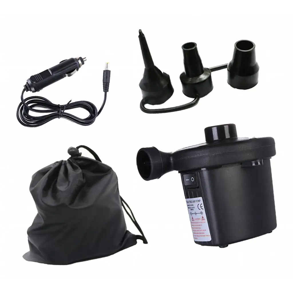 Air Pump for Inflatables 12V DC Electric Portable Pump Air Mattress Raft Bed Boat Pool Toy Inflate Deflate Pump