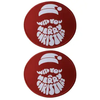 

Christmas mouse pad, round non-slip rubber mouse pad, red and white