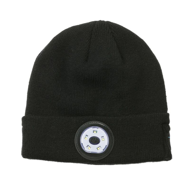 Bluetooth 5 0 LED Hat Built in Stereo Speakers Mic USB Rechargeable LED Lighted Knit Cap for Sports and Outdoors