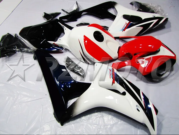 Топ литья под давлением ABS Полный комплект обтекателя Подходит для Honda CBR1000RR 06 07 2006 2007 1000RR Обтекатели набор красный синий белый хороший