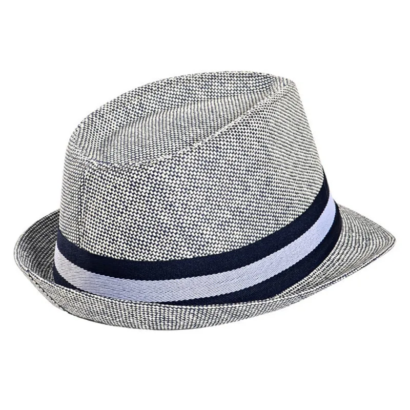 Летние джаз шляпа Панама Бич Кепки s фетровая шляпка шерстяная головные уборы для мужчин и женщин на открытом воздухе модная Солнцезащитная шляпка c гибким - Цвет: Серый