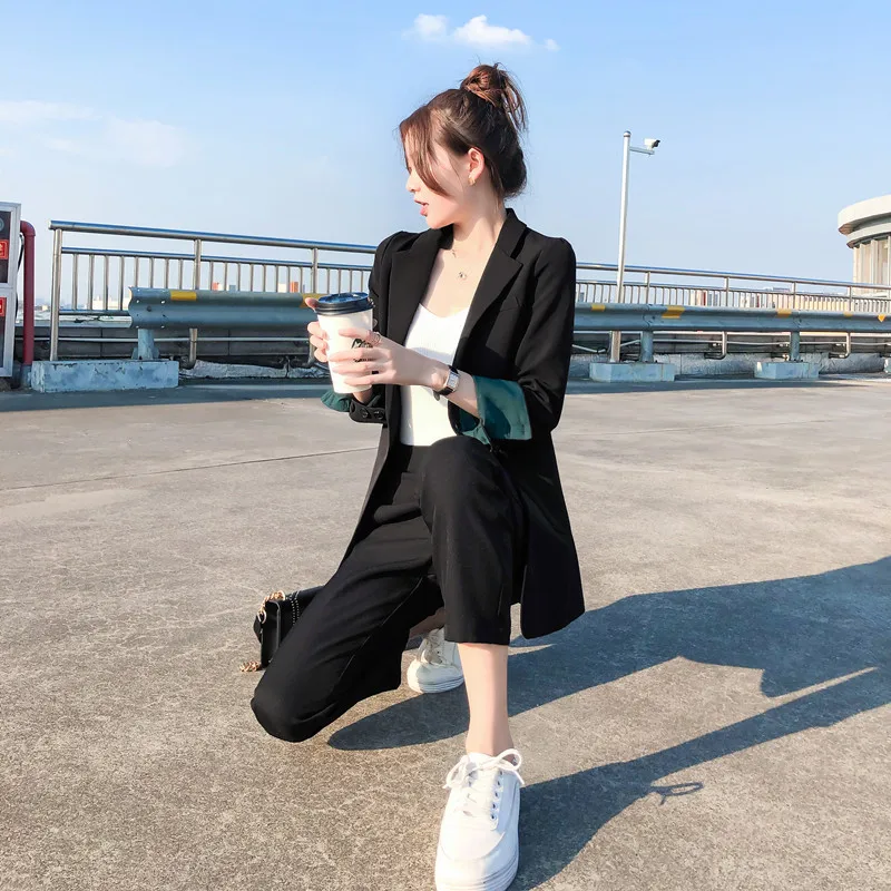 

Photo Shoot 2019 Spring And Autumn New Style Korean-style Loose Casual Online Celebrity Small Suit Coat Women's Retro Blazer Fas