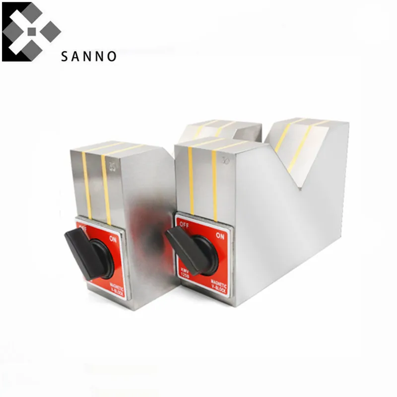 

2pcs 125B Magnetic V shaped triangle block 150x50x100 on / off switchable permanent workholdimg holder magnetic grinding tool