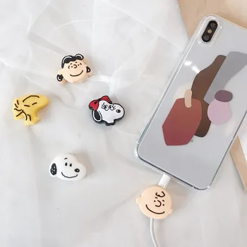 

Korean Cartoon Cable Protector for iPhone XS Max XR 8 7 Universal Cord Protection Protective Cover USB Charging Cable Winder