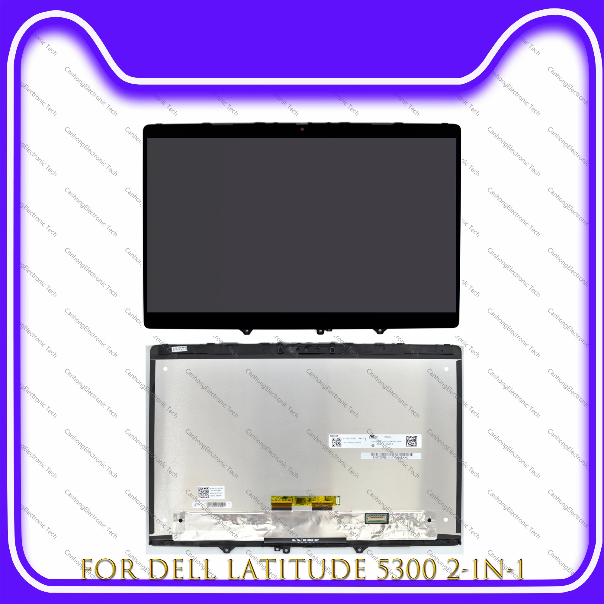 

LCD Touch Screen Digitizer Replacement Assembly With Frame N133HCE-G52 13.3-inch For Dell Latitude 5300 2-in-1 P96G P96G001