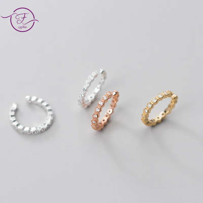

Sterling Silver 925 Clip Earrings Light Luxury Zircon Earrings Sweet Stylish Geometric Ear Jewelry Gift for Women