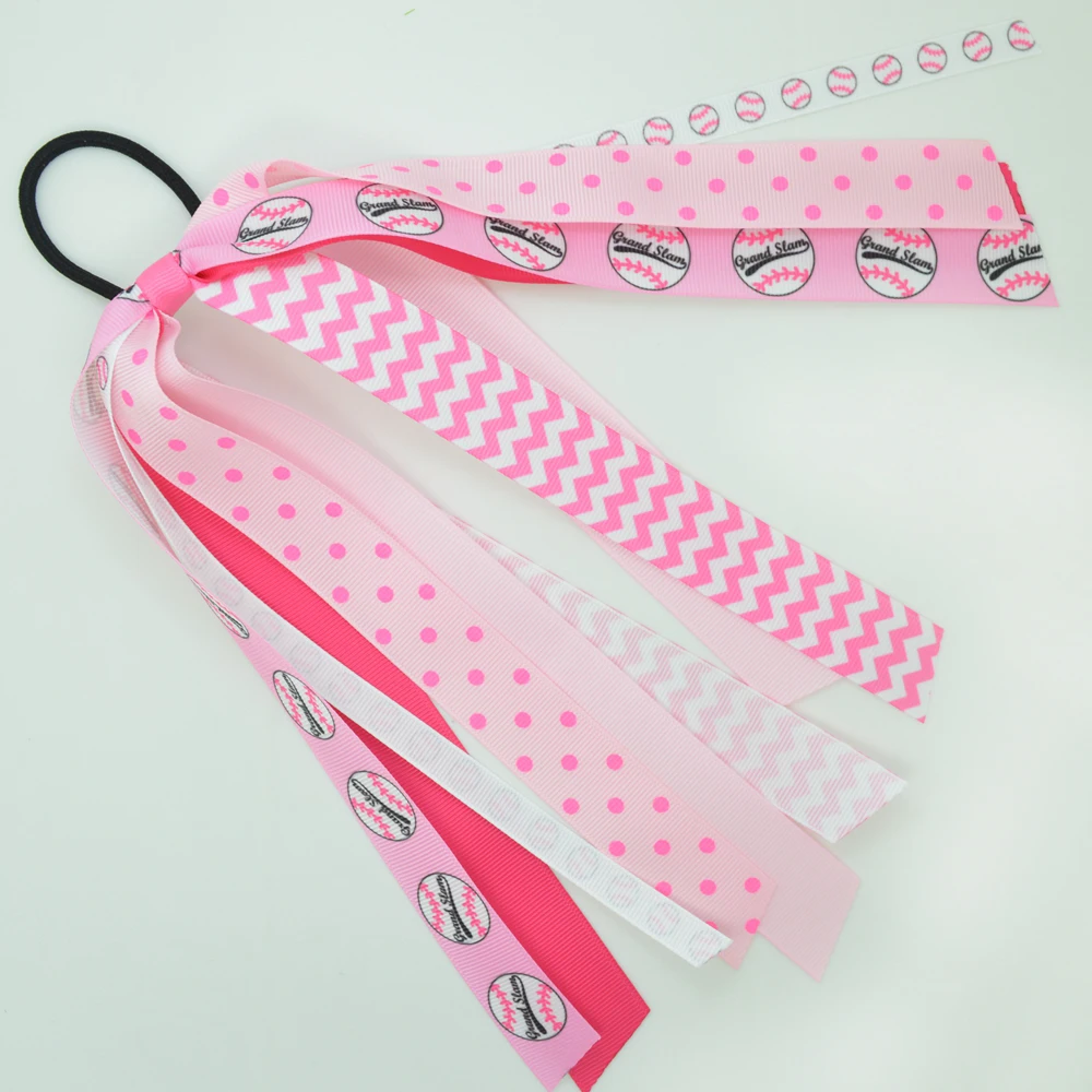 1 PCS 1 шт., 8 дюймов, конский хвост футбол, баскетбол, бейсбол, напечатанные ленты для девочек, бант для волос, головные уборы, Детские аксессуары для волос - Цвет: 1 PCS