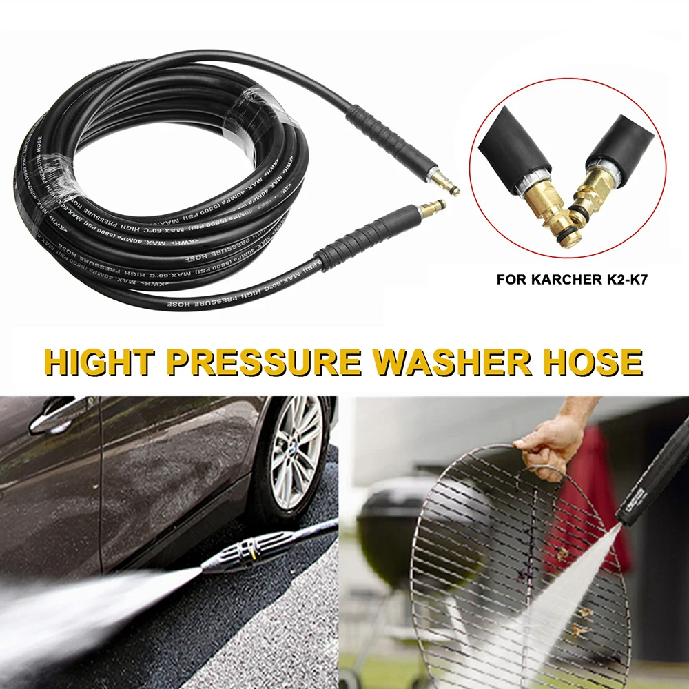 Mangueira da Arruela do Carro Compatable para Karcher Original de Alta m com Encaixe de Bronze Jungleflash Venda Quente Mangueira Pressão 6 - 8 10 15 K2-k7 9 de alta pressão 6 8 10 15 m com encaixe de bronze