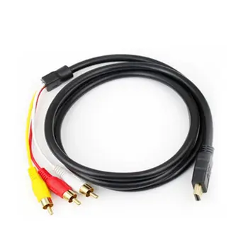 

Audio Video Cable HDMI to AV HDMI to 3RCA Red Yellow and White RCA Coaxial Cables 10cm X 10cm X 10cm (3.94in X 3.94in X 3.94in)