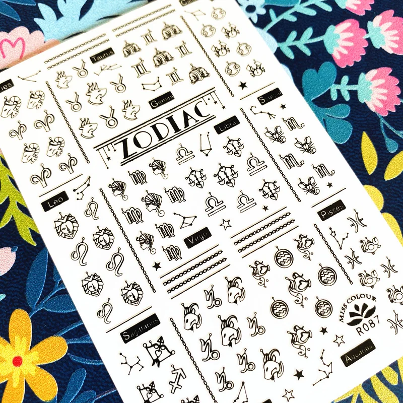 

Newest R-087 constellation 3d nail art sticker nail decal stamping export japan designs With adhesive