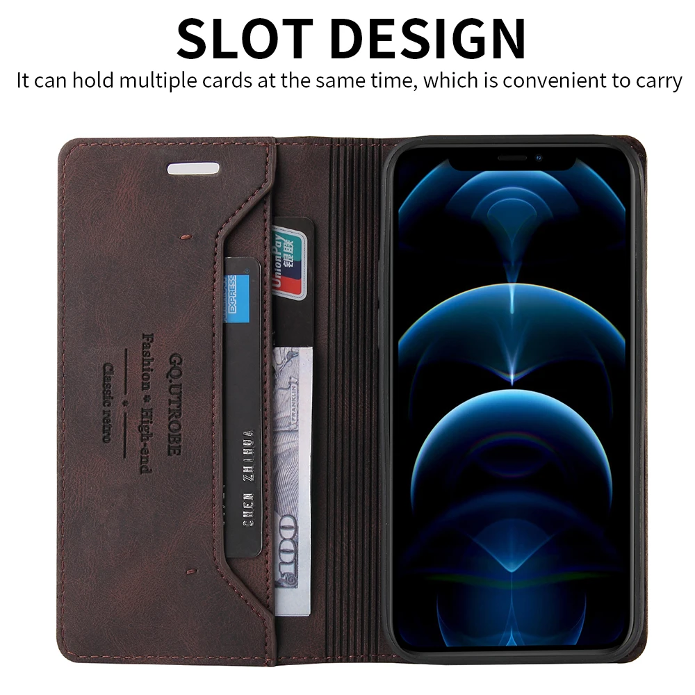 Anti-theft Leather Case For Redmi Note 11 Pro 10 9 8 7 Redmi 10 9 9A 9C 9T 8 8A 7A Mi POCO F3 X3 NFC X3 M3 Pro Phone Cover Case