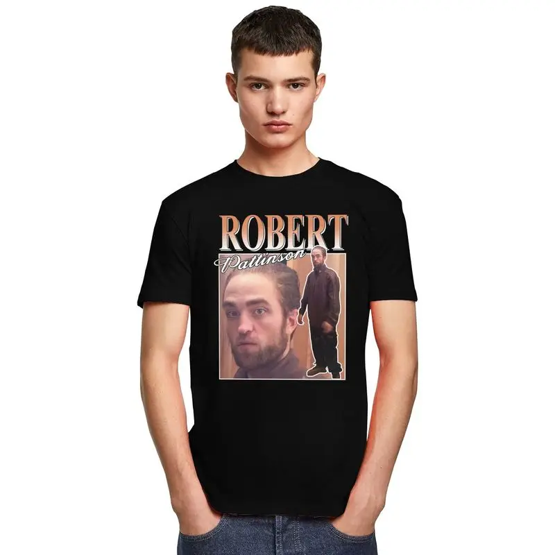 Funny Robert Pattinson Standing Meme T Shirt for Men Soft Cotton Tee Tops Vintage Rob Tshirt Short Sleeve Novelty T-shirt Merch 5